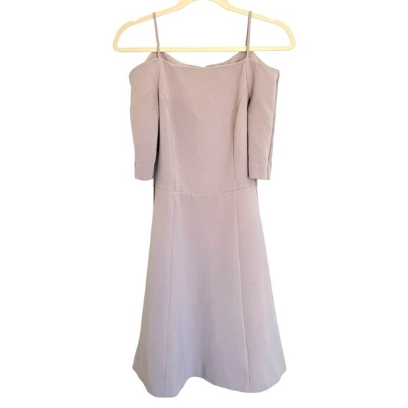 H&M Gray Purple Cold Shoulder A-Line Dress Size 2 - Picture 1 of 9